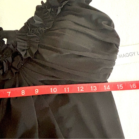 NWT Maggy London Black Plunge Neck Ruffled Sleeveless Mini Cocktail Dress (10) - Picture 14 of 14
